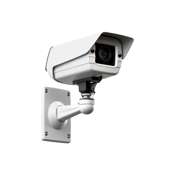 an image of a white security camera