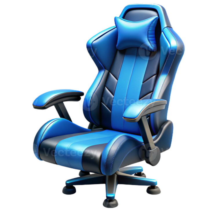 a blue office chair on a white background