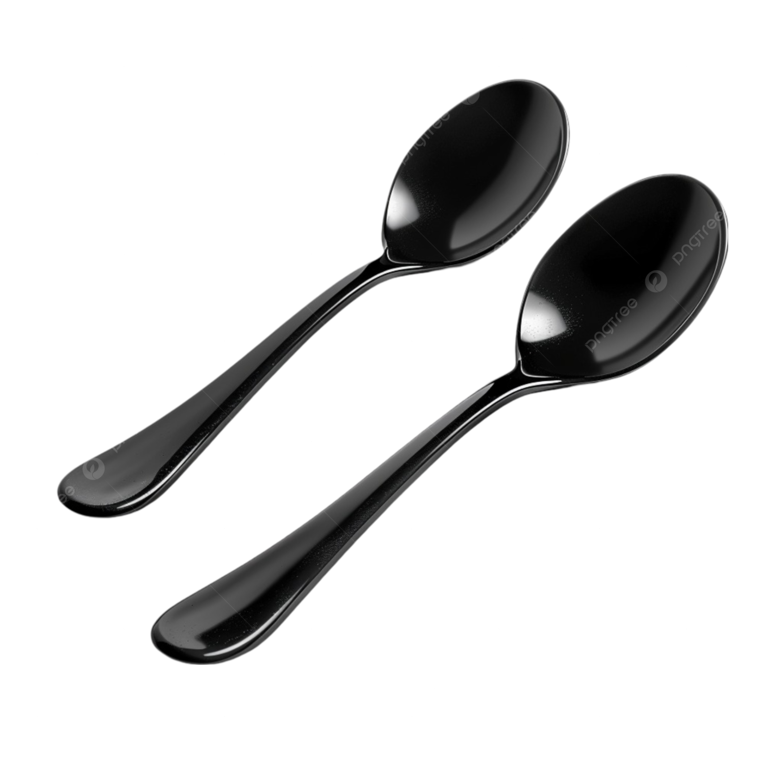 two black spoons on a white background