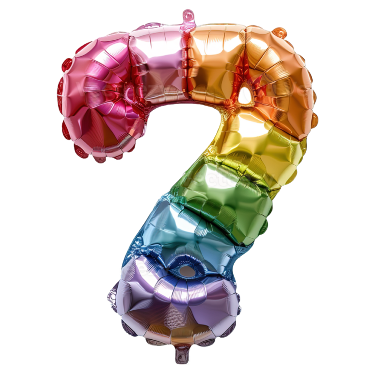 the number 3 is made out of colorful foil balloons