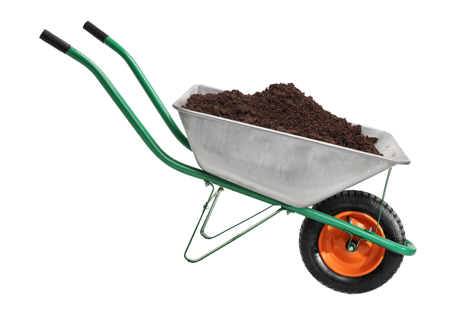 a wheelbar with soil in it