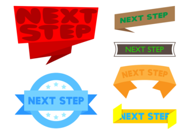 a set of four different colored arrows