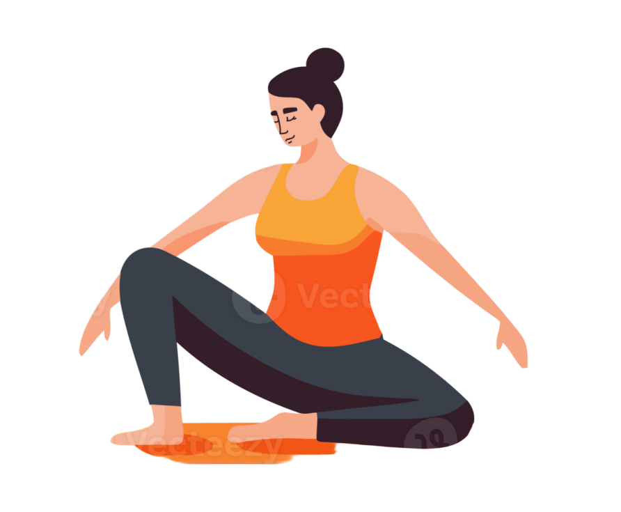 a woman doing yoga on a mat