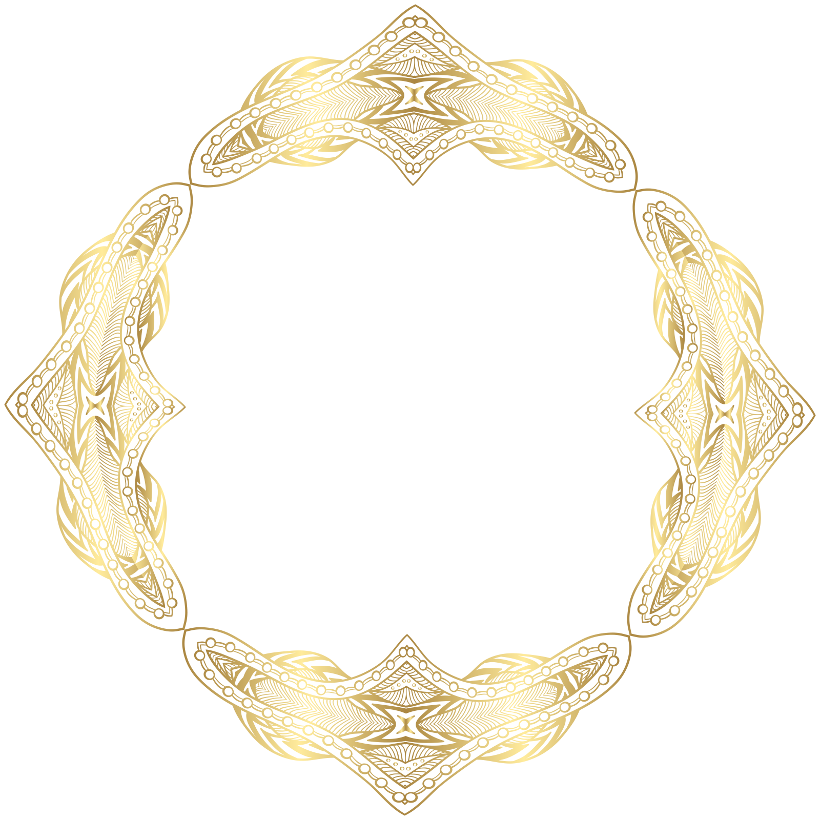 a circular frame made of gold leaves