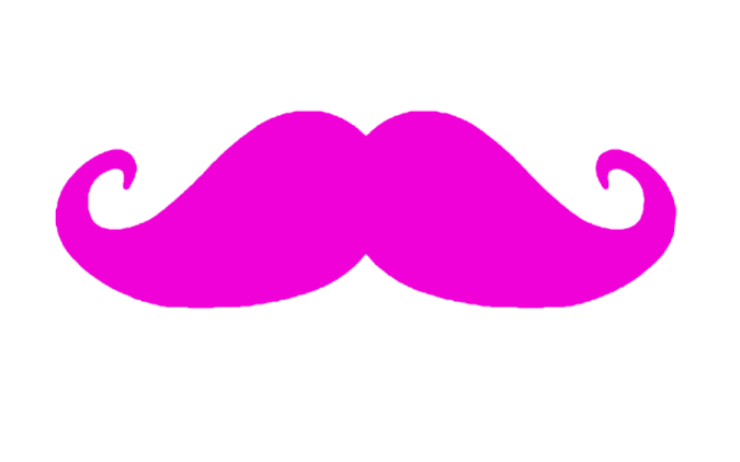 a pink mustache on a white background