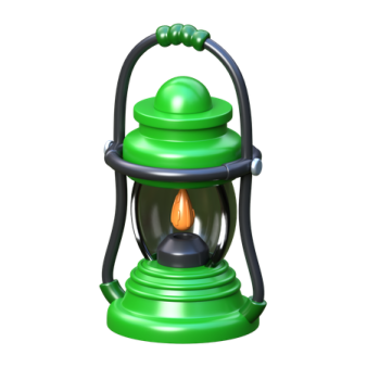 a green lantern on a white background