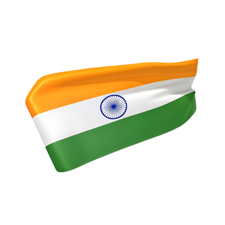 the indian flag on a white background