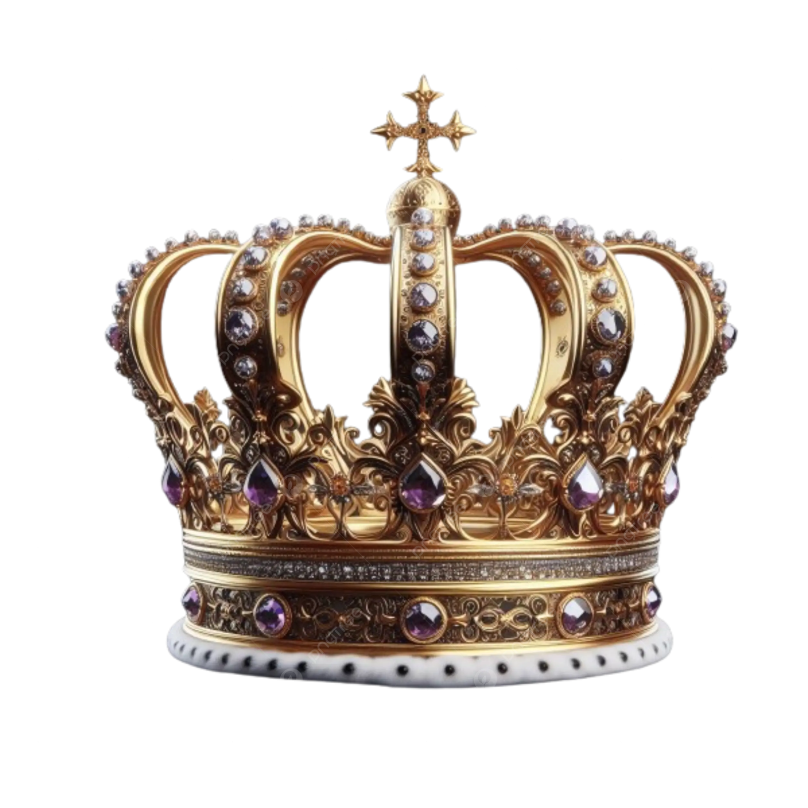 a gold crown on a white background