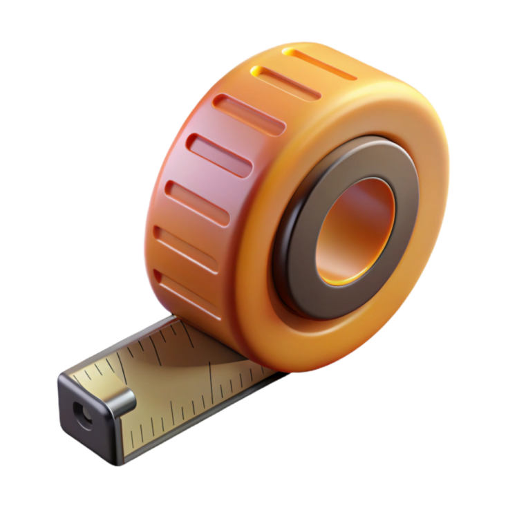 an orange tape with a ruler on it