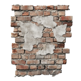 a brick wall with a hole in the middle