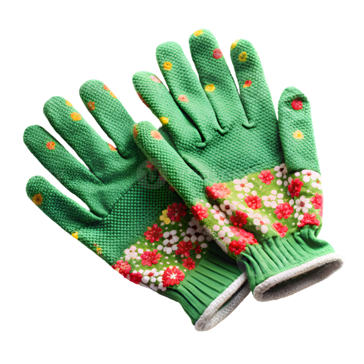 a pair of gardening gloves on a white background
