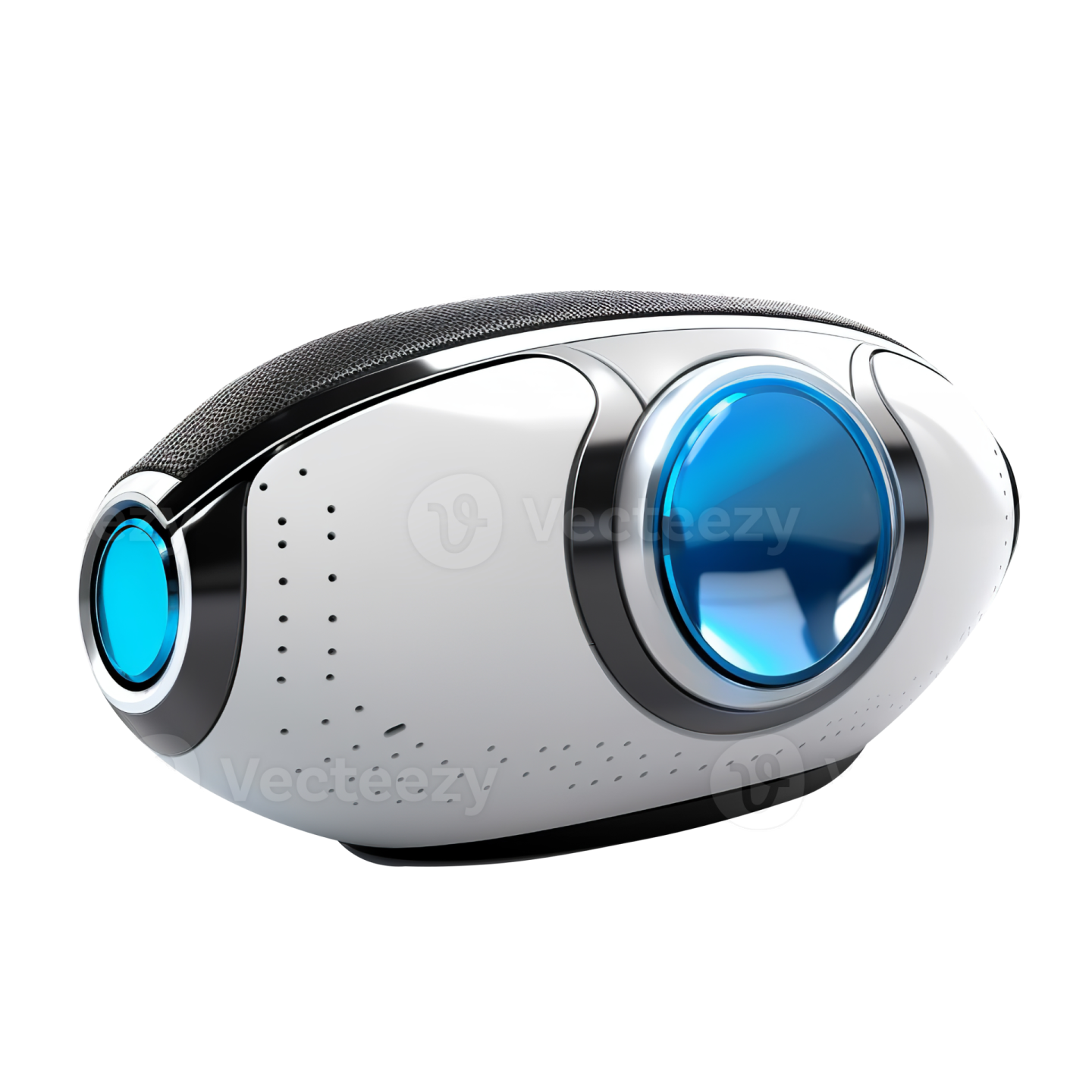 an image of a blue and white camera