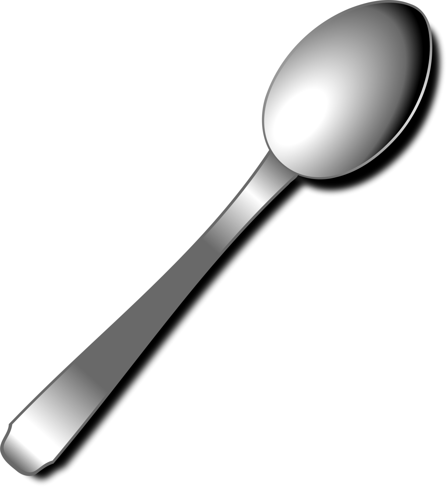 a silver spoon on a white background