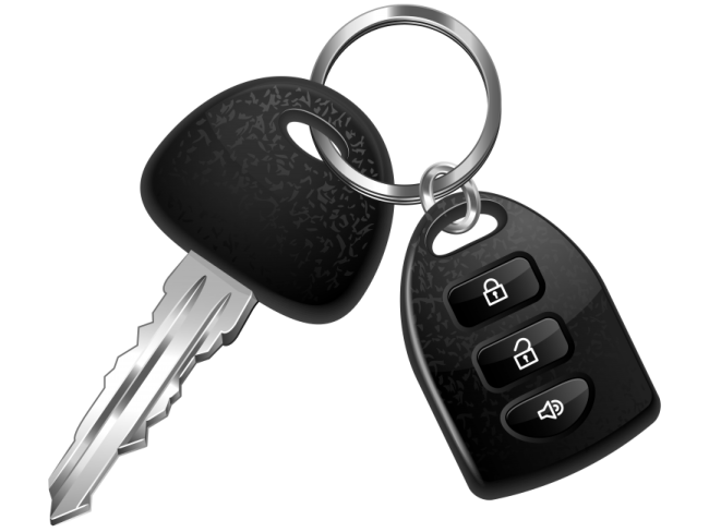 a car key with a black and white pattern