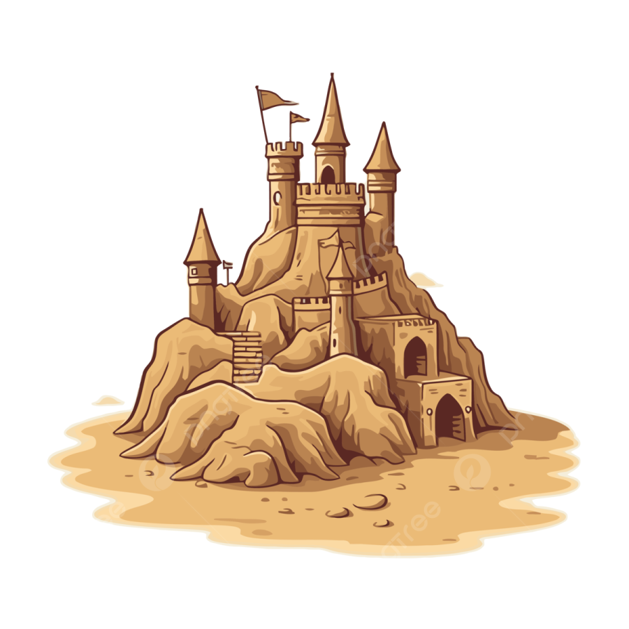 an illustration of a sand castle