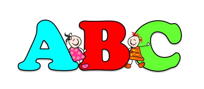 a cartoon character with the letter abc