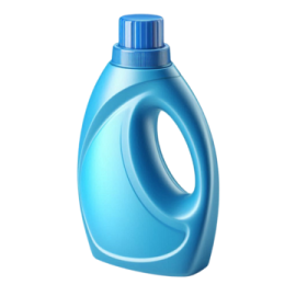 a bottle of blue liquid