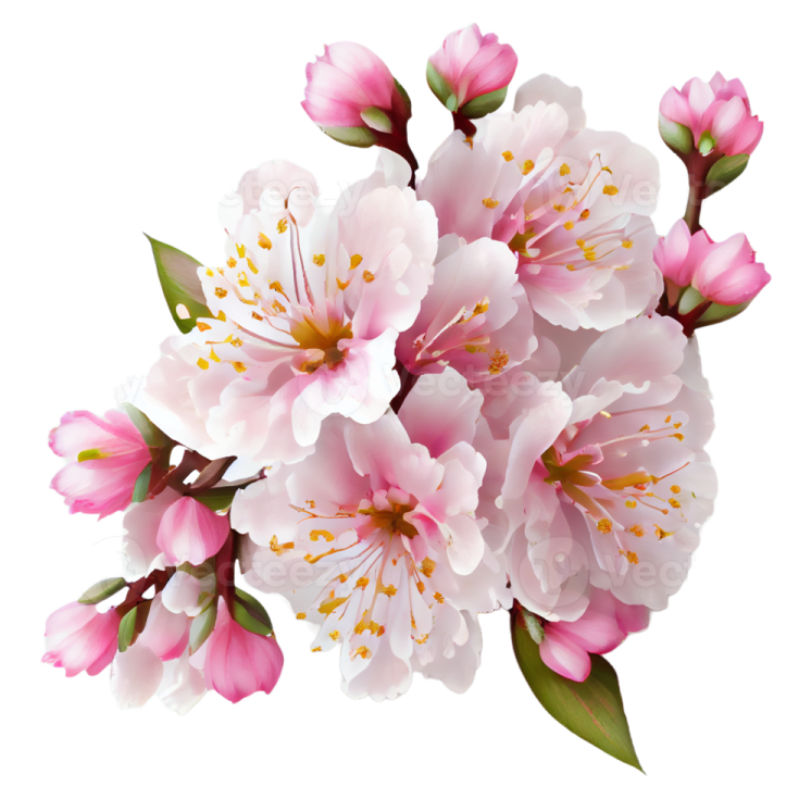 a bouquet of pink flowers on a white background