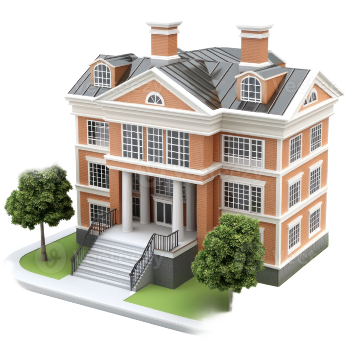 a model of a house on a white background