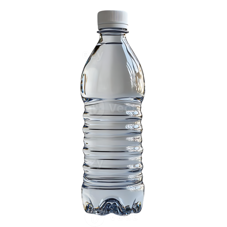 a bottle of water on a white background