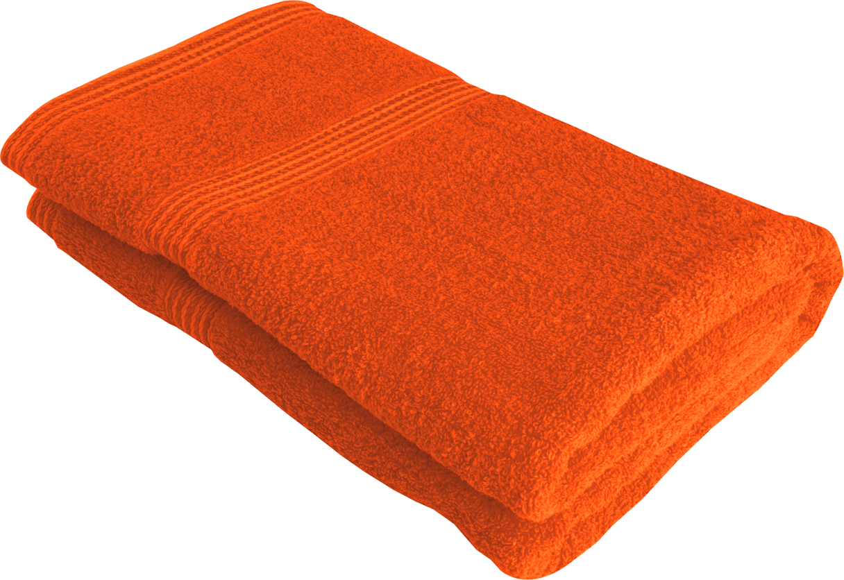 an orange towel on a white background