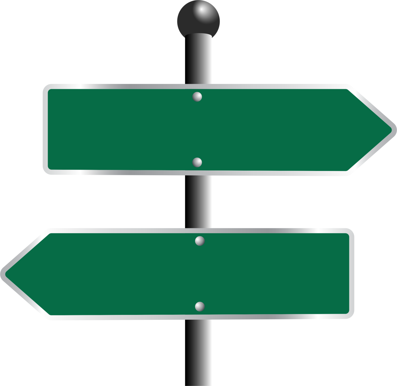 a green sign with two arrows pointing in opposite directions