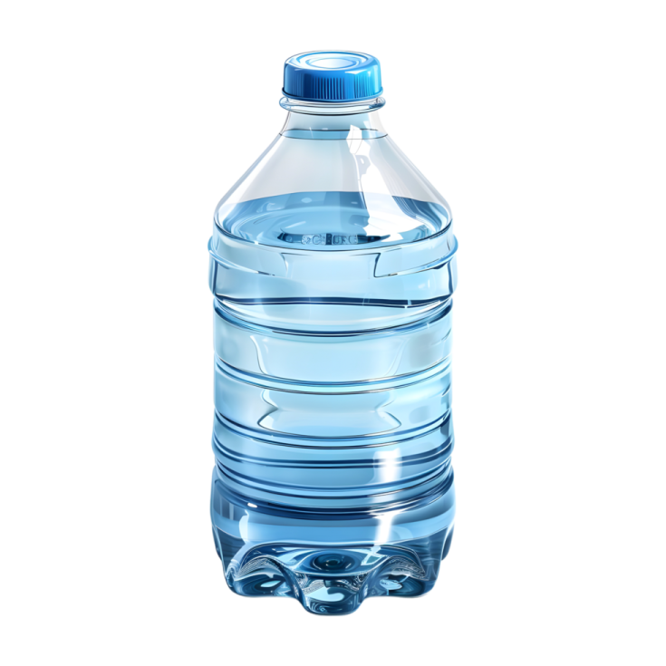 a bottle of water on a white background