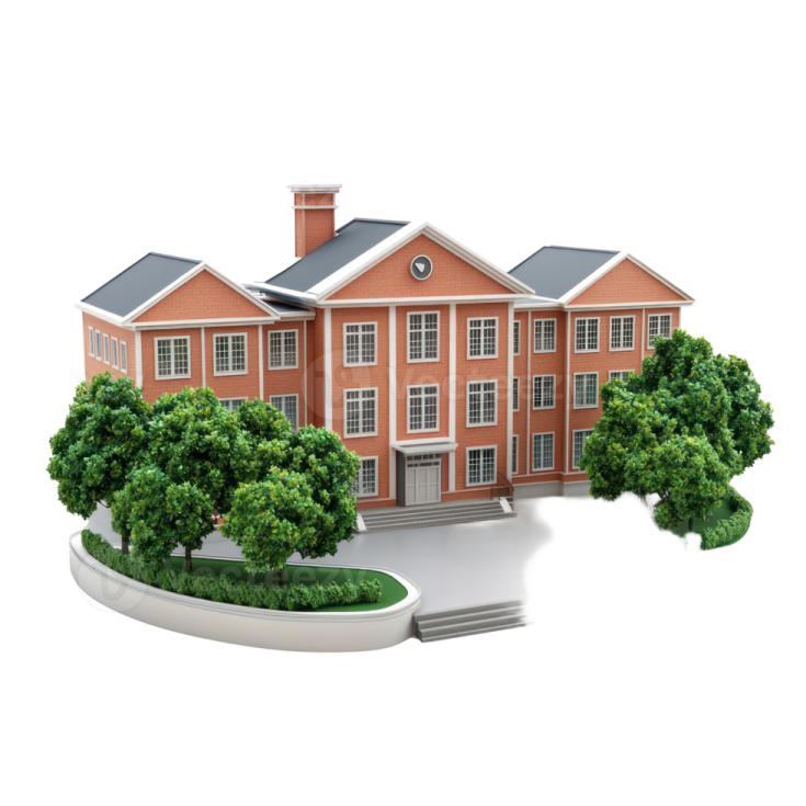 a model of a house with trees and bushes