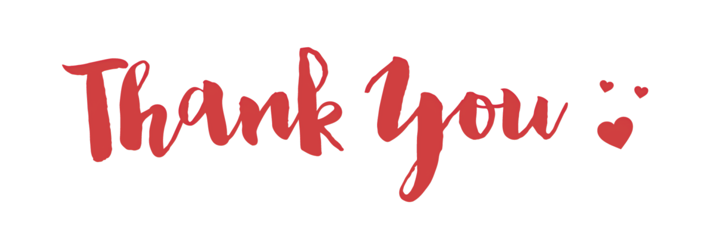 a red thank card with the words thank you