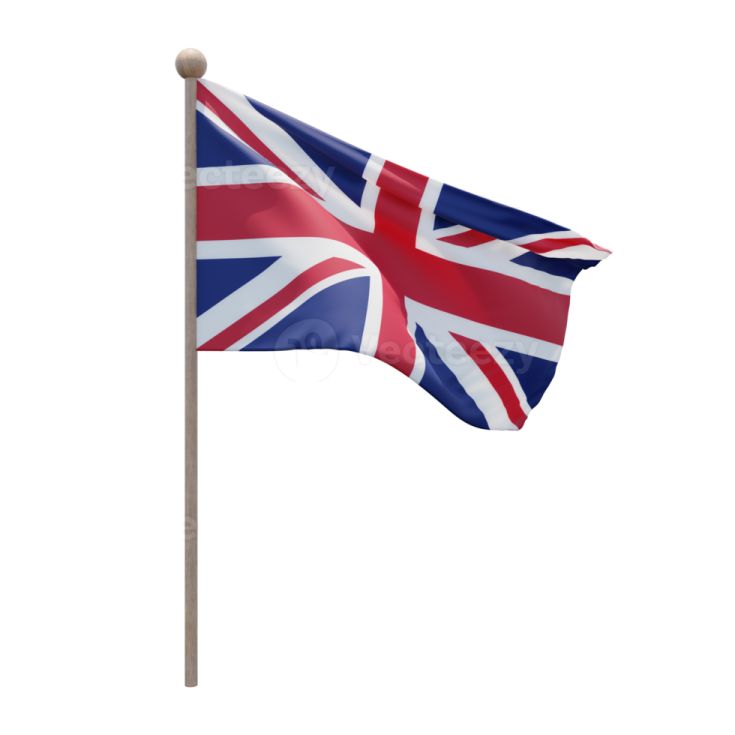 a british flag flying in the wind