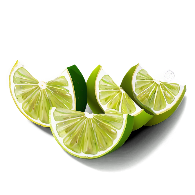 lime slices on a white background