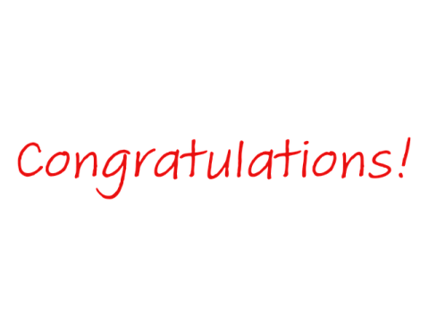 the word congratulations on a white background