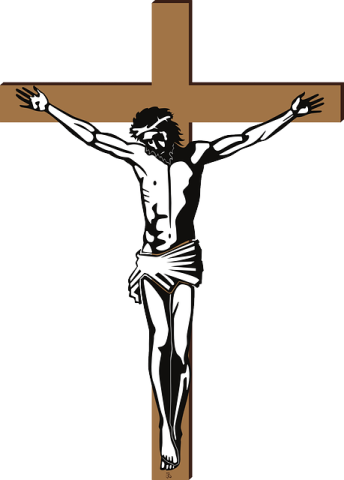 a cross with jesus on it
