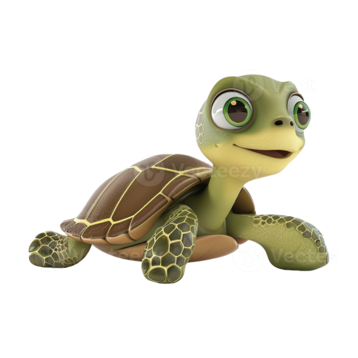 a cartoon turtle on a white background