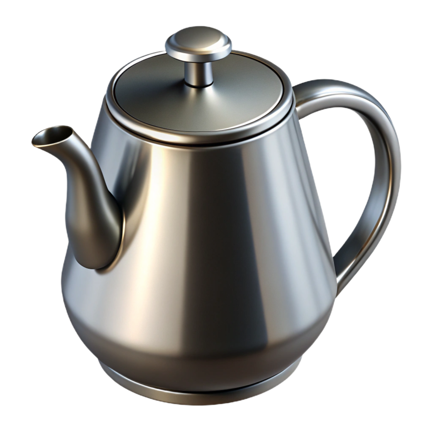 a silver teapot with a metal lid