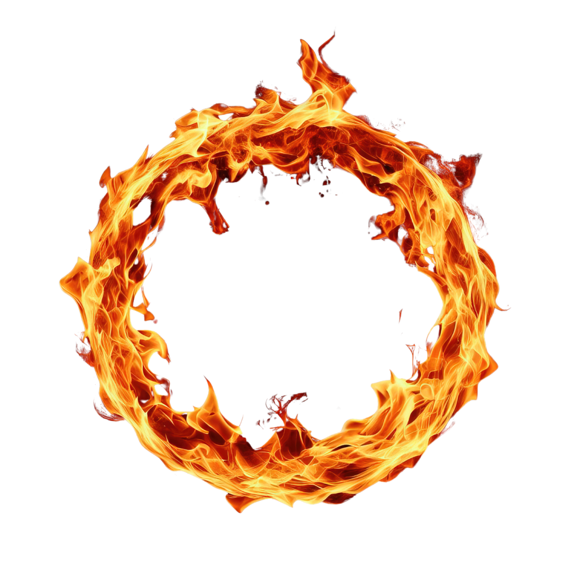 a circle of fire on a white background