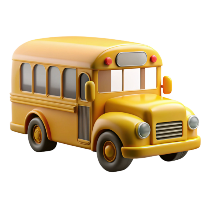 a yellow school bus on a white background