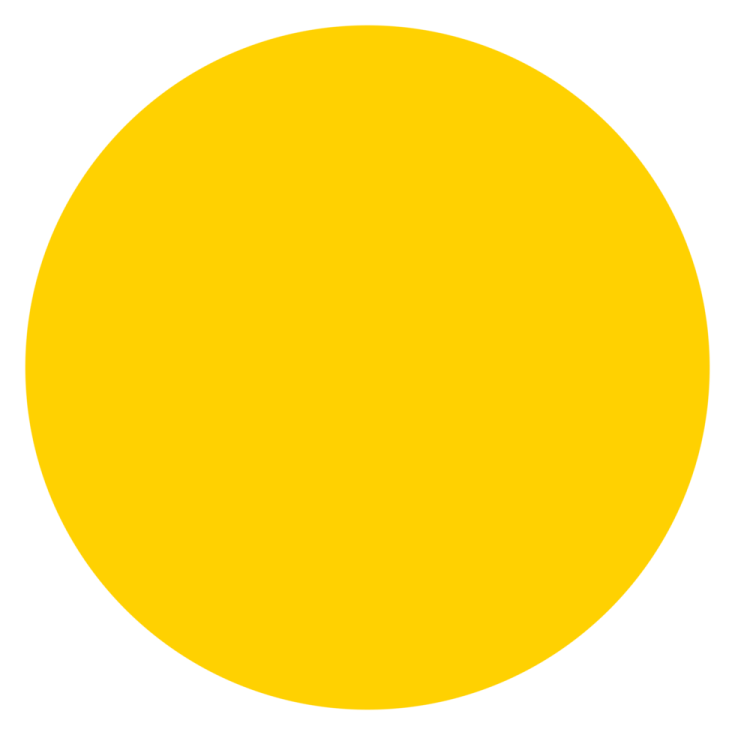 a yellow circle on a white background