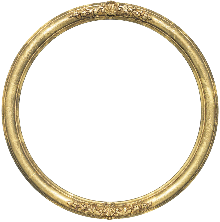 an oval gold frame