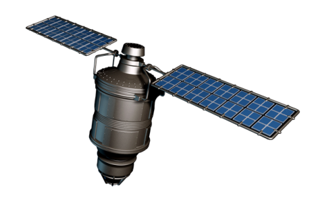 an artist's rendering of a solar - powered satellite system