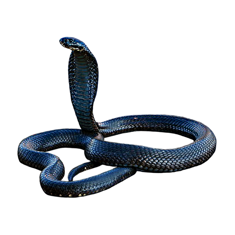 a blue snake on a white background
