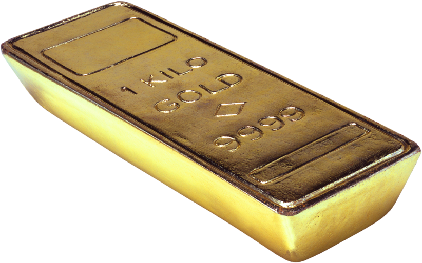 a gold bar on a white background