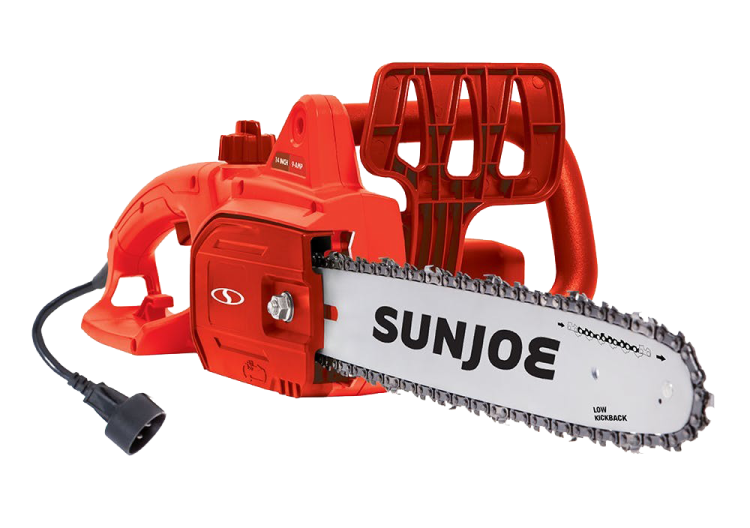 a chainsaw with an electric chain saw