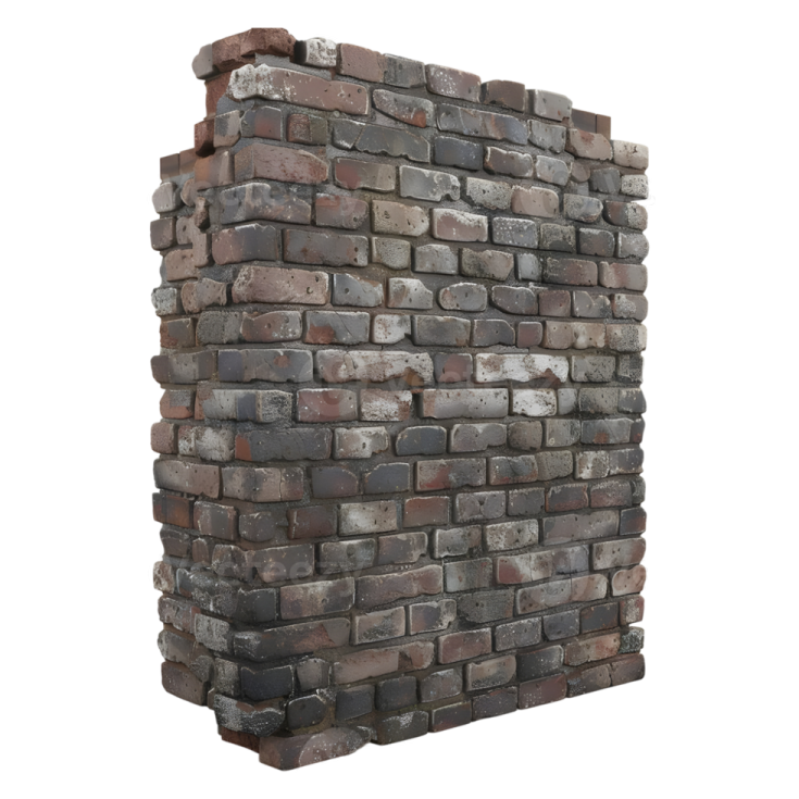a brick wall on a white background