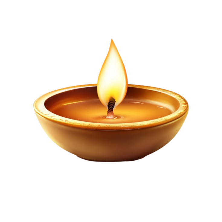 a brown candle with a flame on it