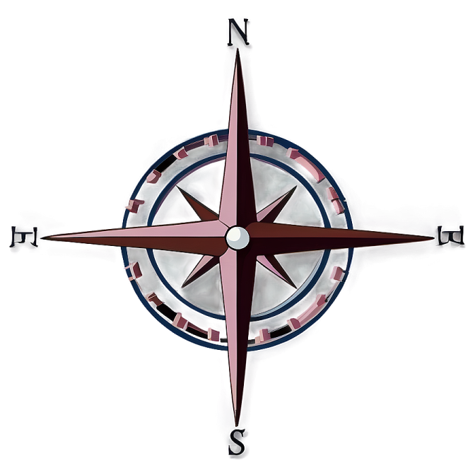 a red and blue compass on a white background