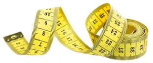 a measuring tape with a white background
