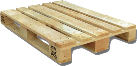 a wooden palle with a white background