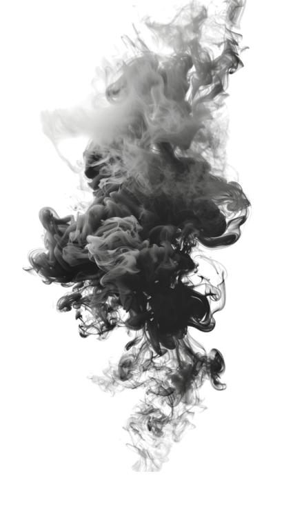 black and white smoke on a white background