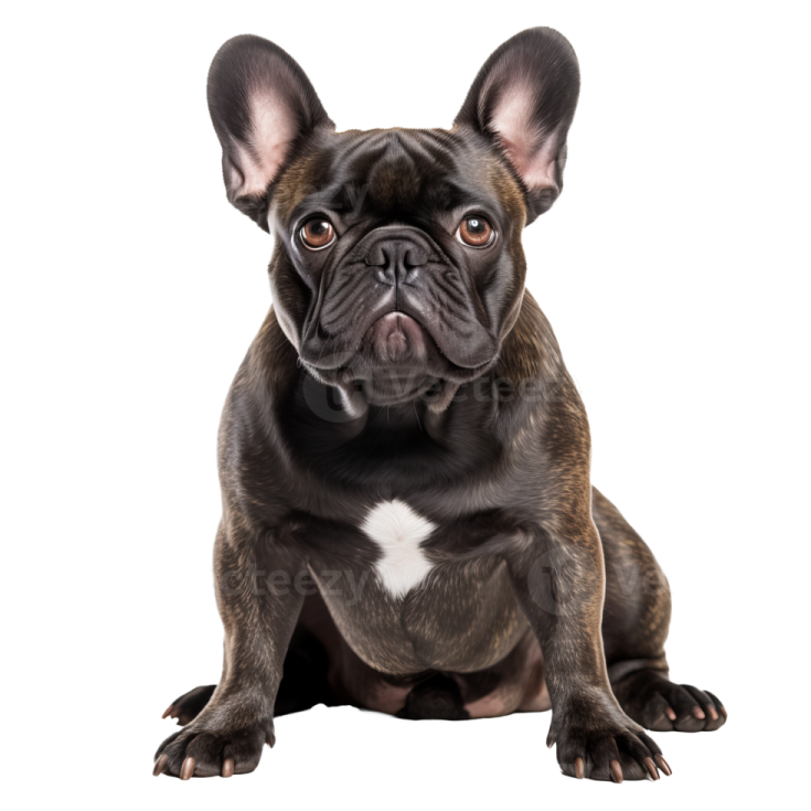 a french bulldog dog sitting on the floor
